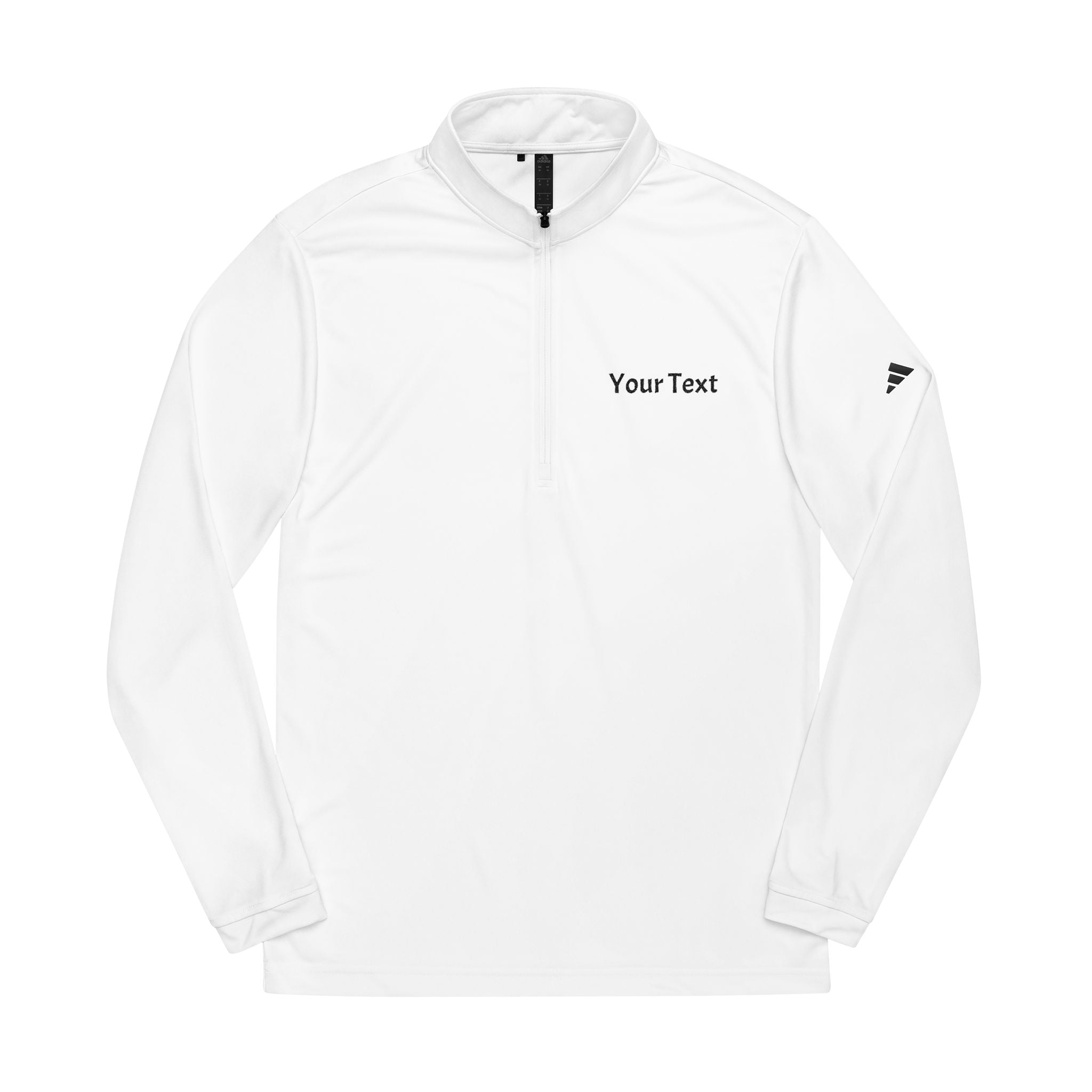 Embroidered Quarter-Zip Pullover — Custom Text Lightweight Adidas