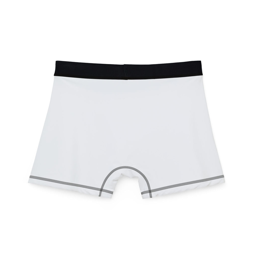 Custom Text Men's Boxer Briefs — Personalized White AOP Underwear