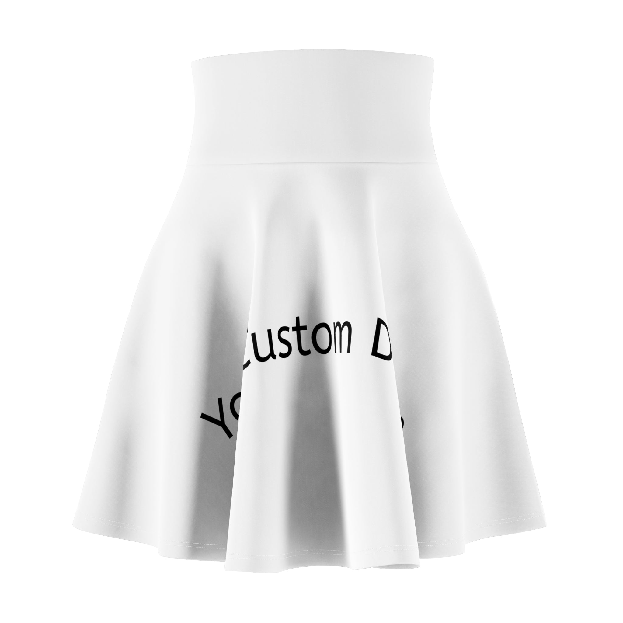 Custom Text Skater Skirt - Personalized White AOP Flared Skirt