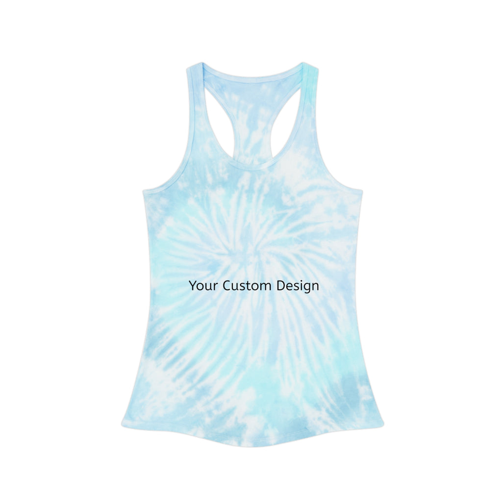 Blue Tie-Dye Racerback Tank Top — Lightweight Summer Beachwear
