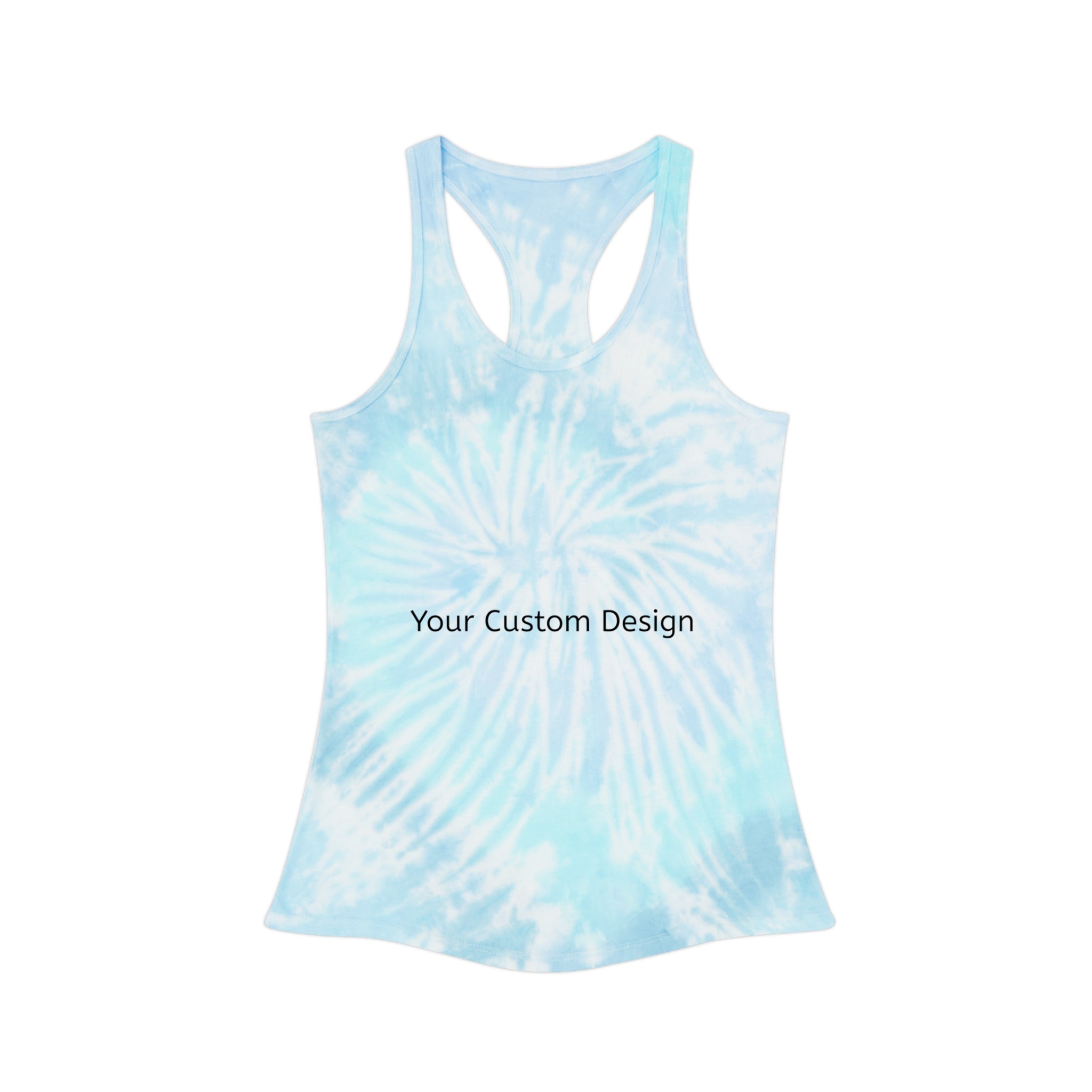 Blue Tie-Dye Racerback Tank Top — Lightweight Summer Beachwear