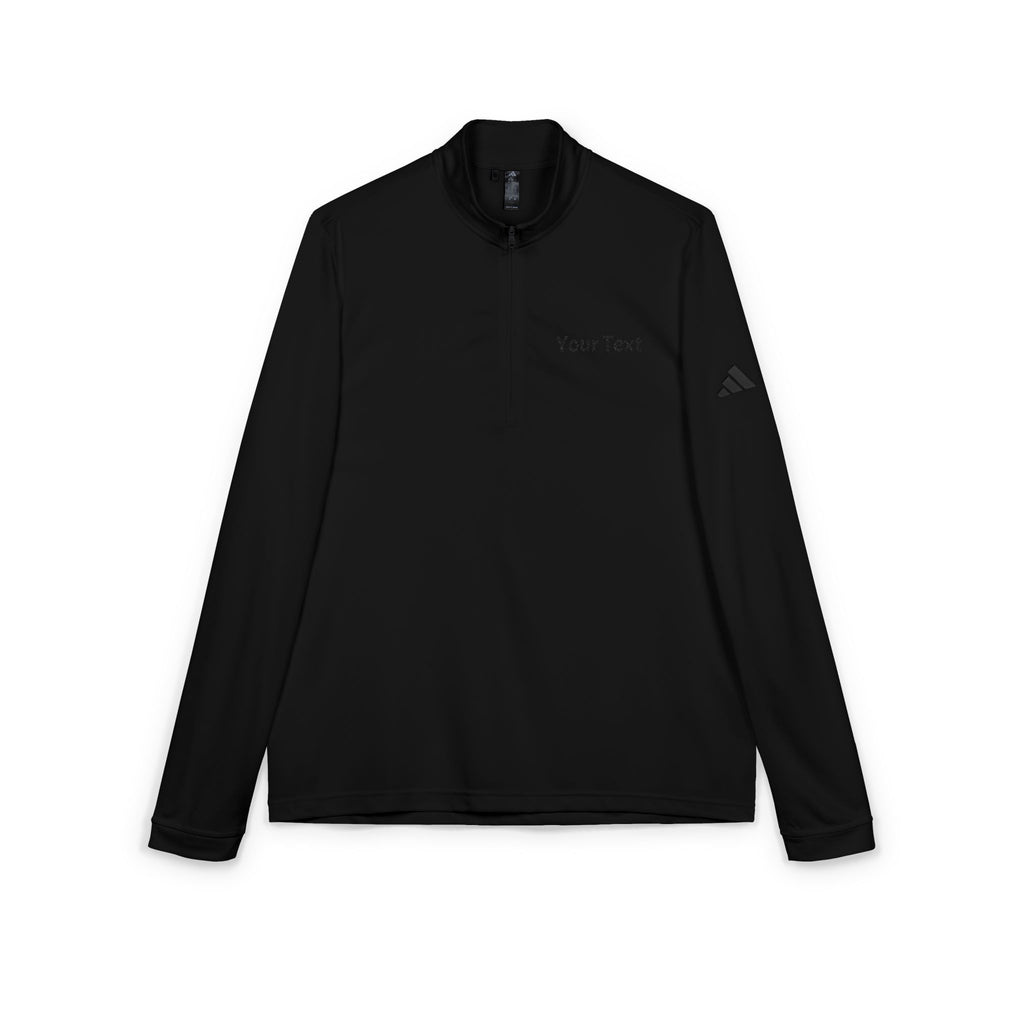 Embroidered Quarter-Zip Pullover — Custom Text Lightweight Adidas