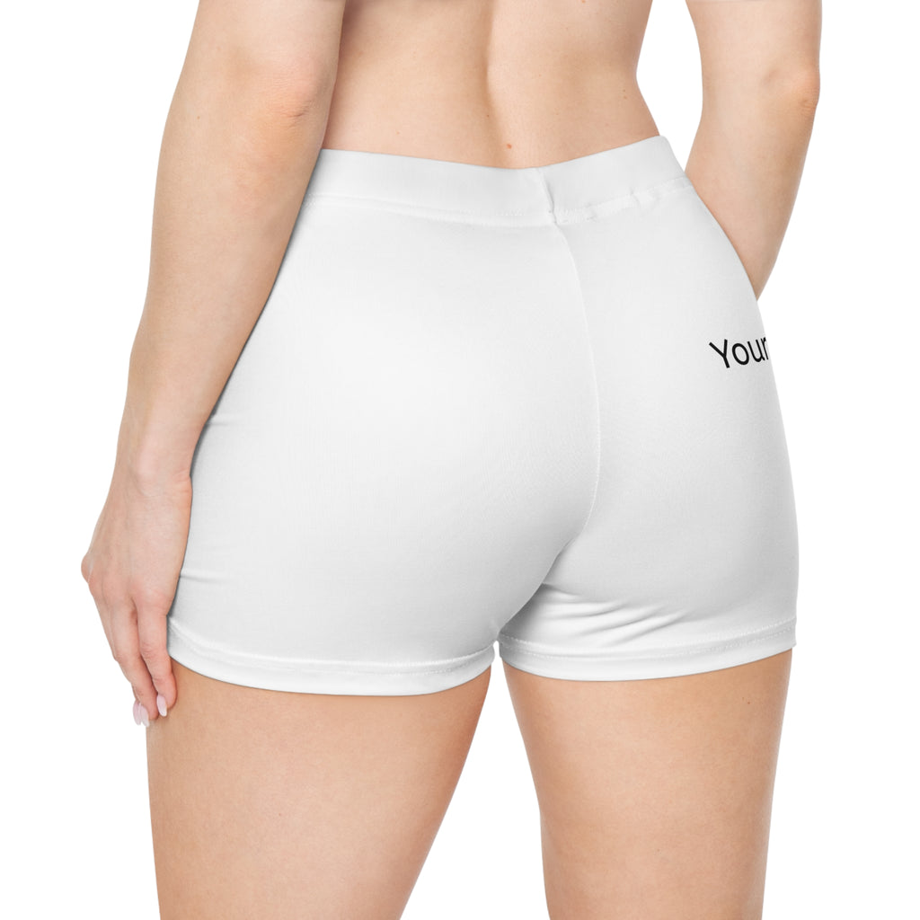 Custom White Women's Active Shorts – Personalized Text Design