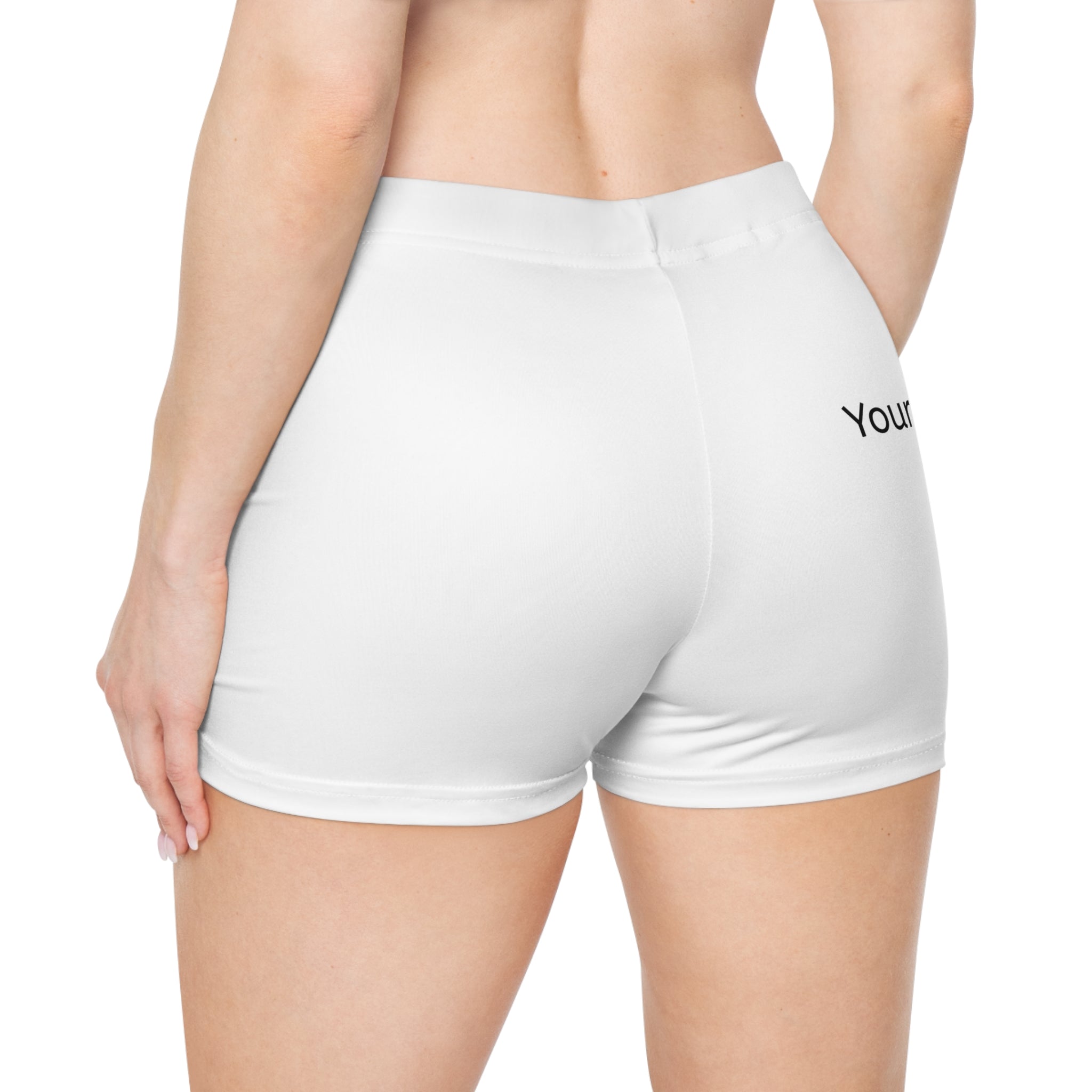 Custom White Women's Active Shorts – Personalized Text Design
