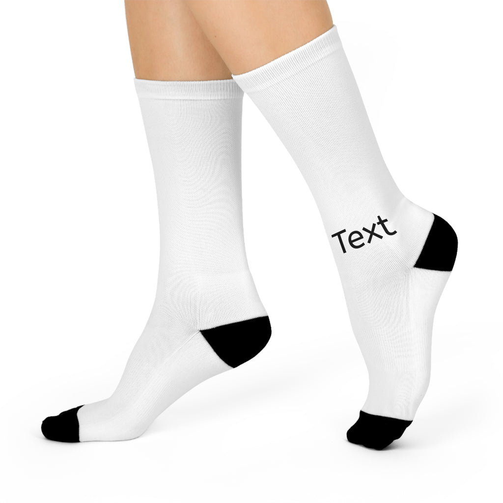 Custom Cushioned Crew Socks — Personalized Text Athletic Crew Socks