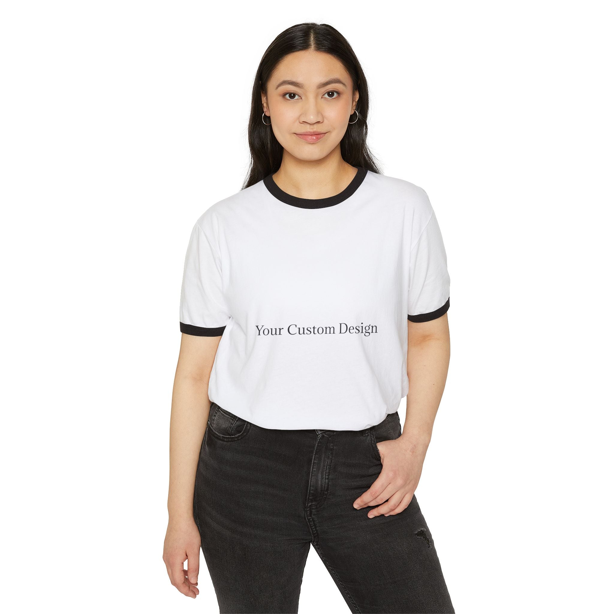 Ringer T-Shirt — Classic White Tee with Contrasting Black Trim