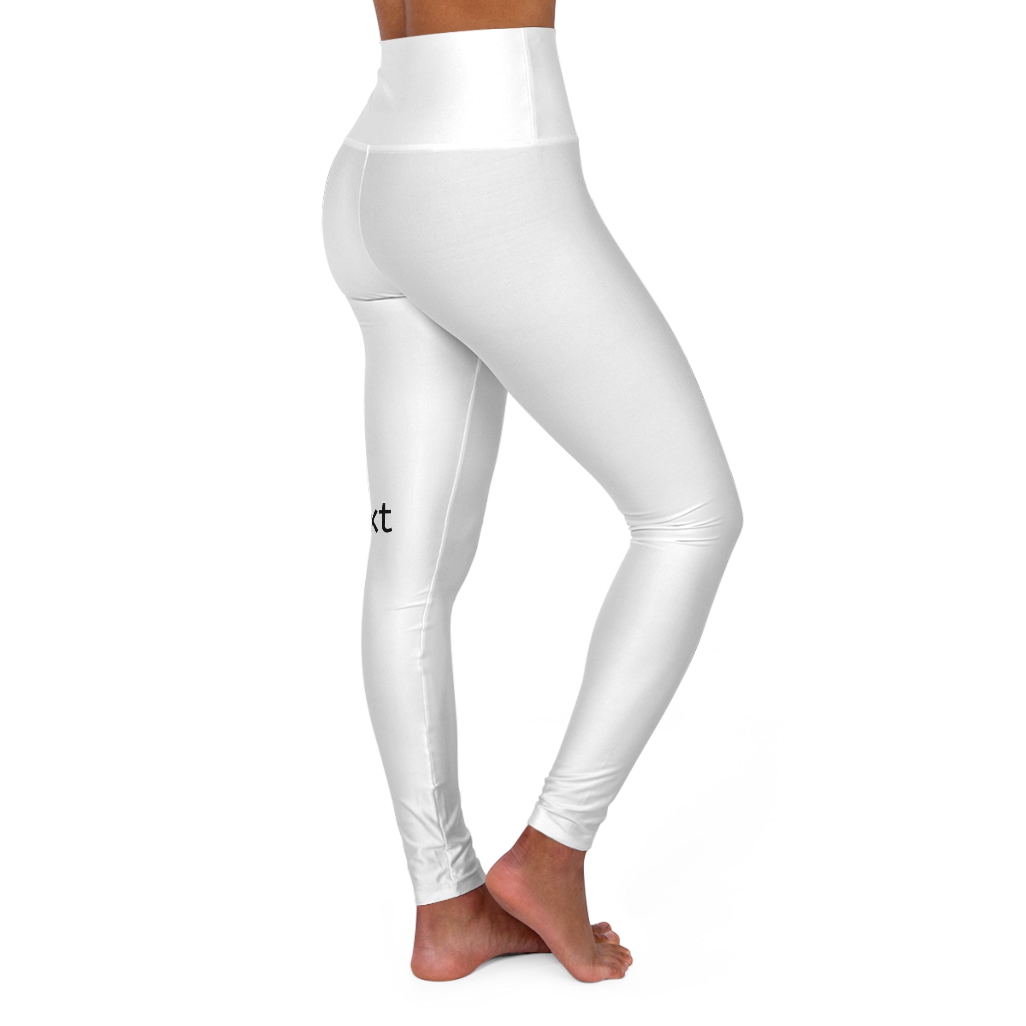 High-Waist Yoga Leggings — Custom Side Text Activewear