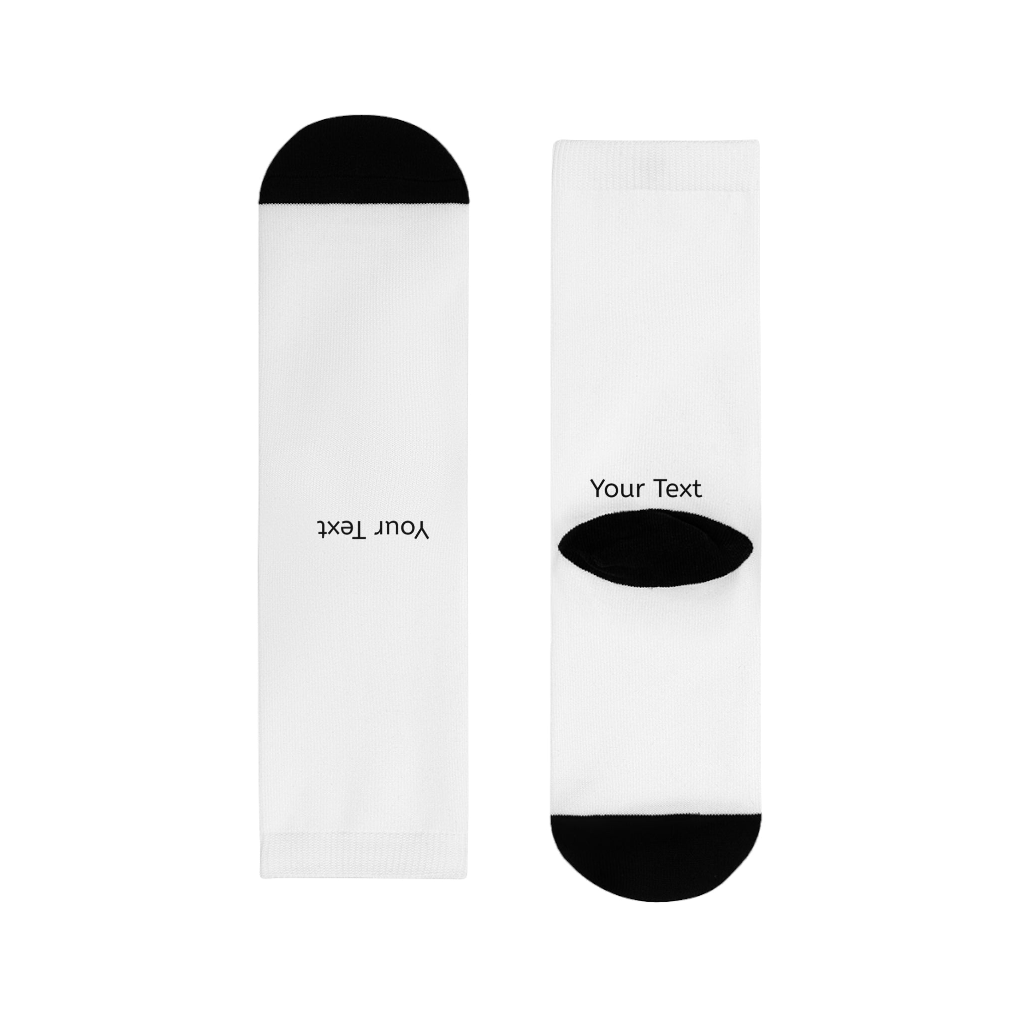 Custom Sublimation Crew Socks — Personalized Text Athletic Socks