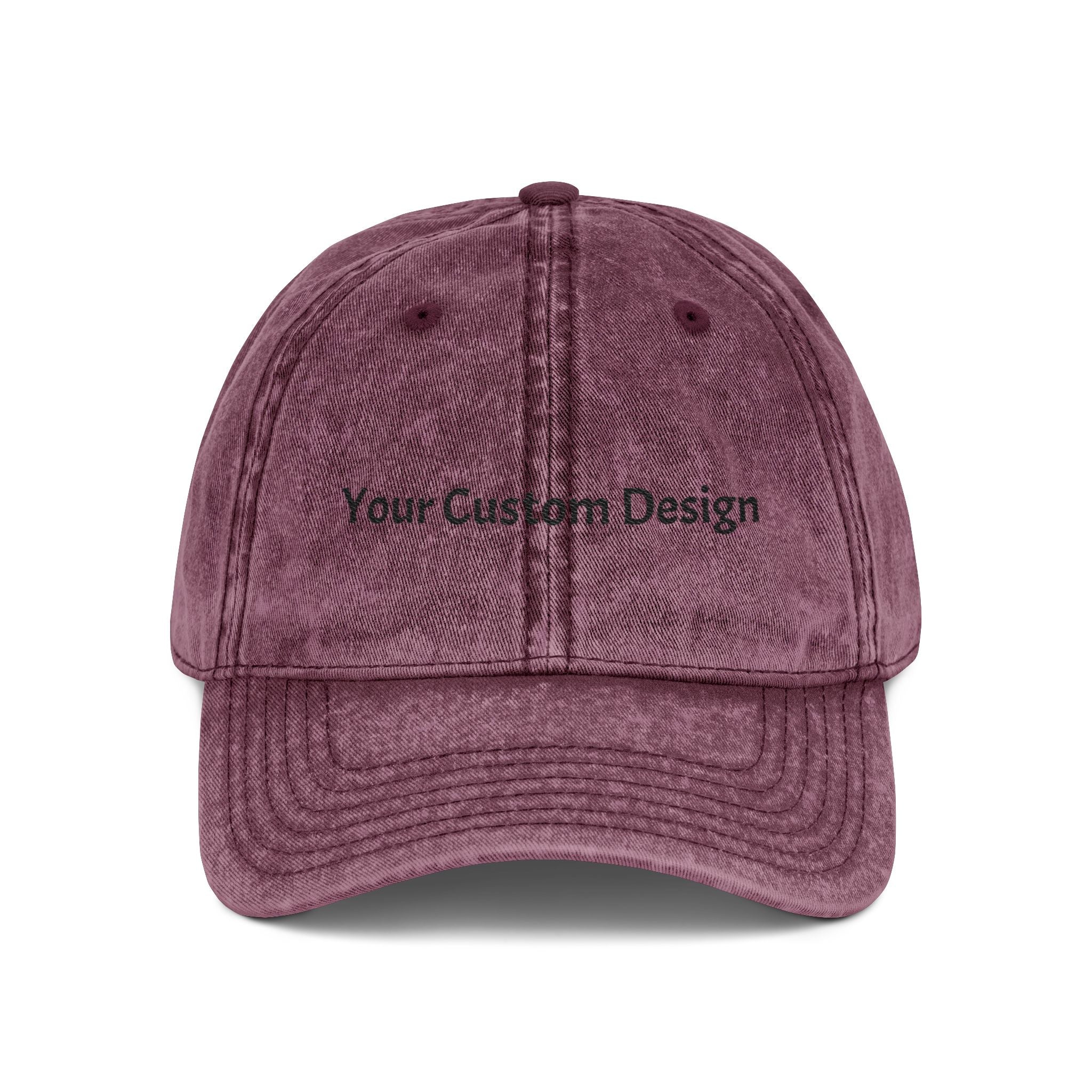 Vintage Embroidered Cap - Custom Text Baseball Hat