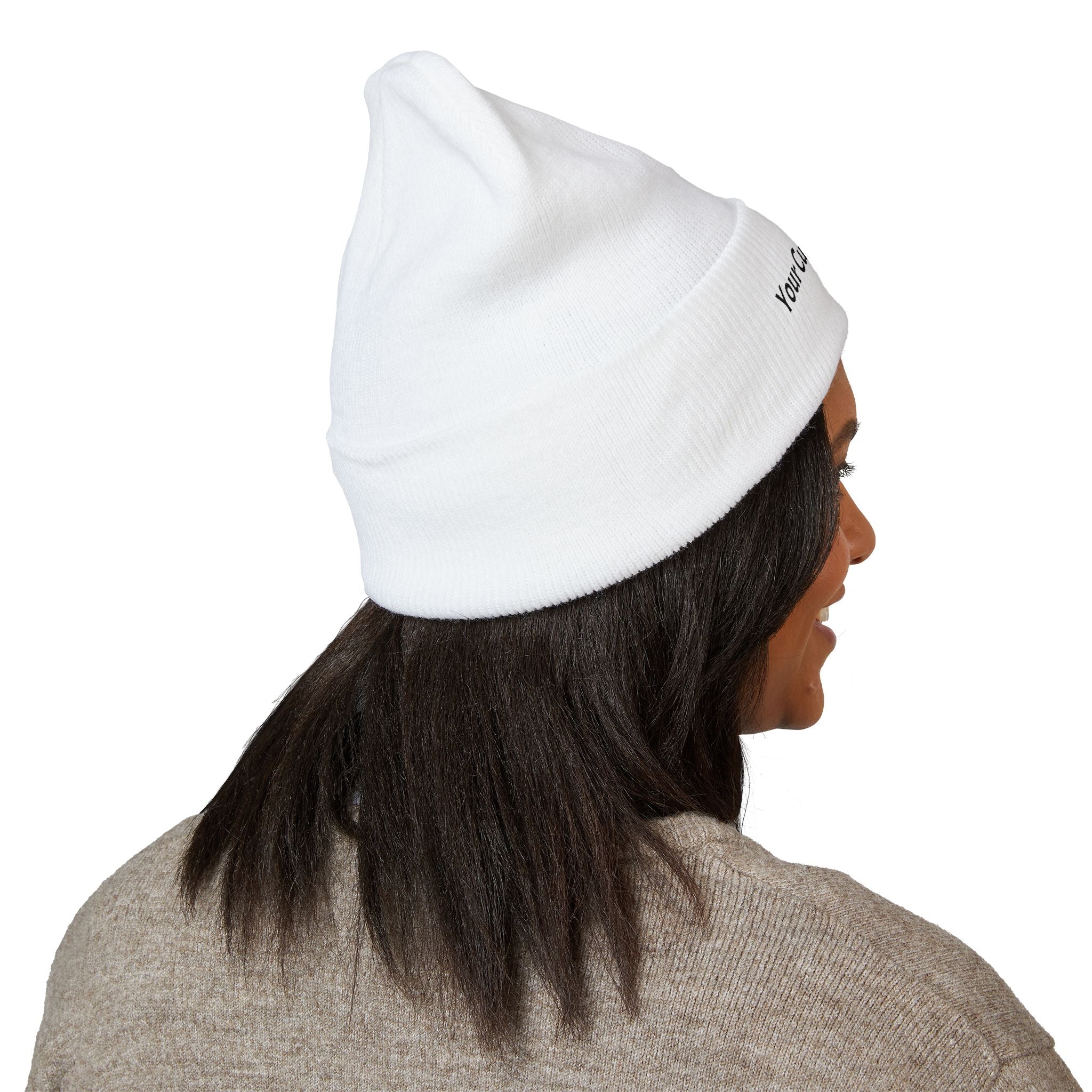 Embroidered Classic Cuffed Beanie — Custom Text Knit Hat