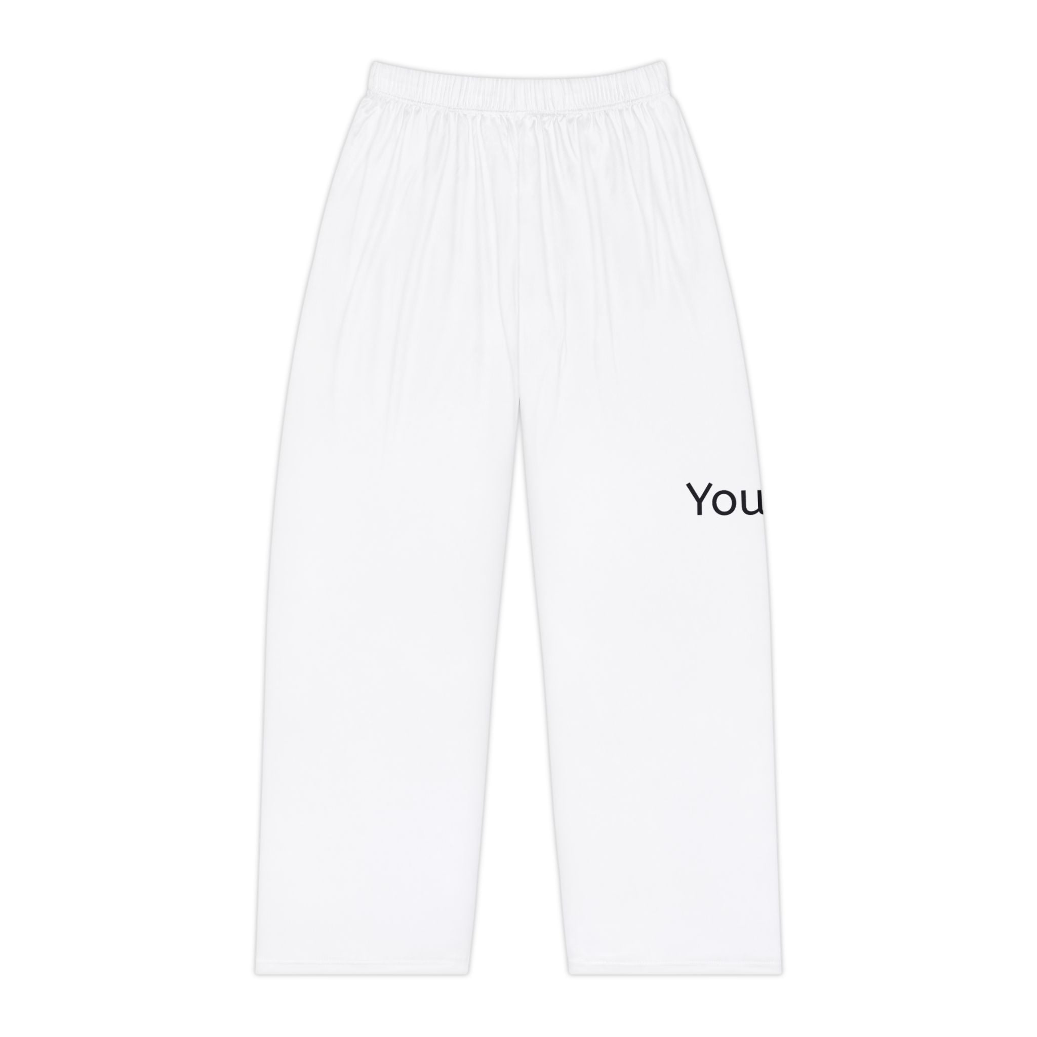 Women's White Personalized Pajama Pants — Custom Text Sleep Lounge Pants