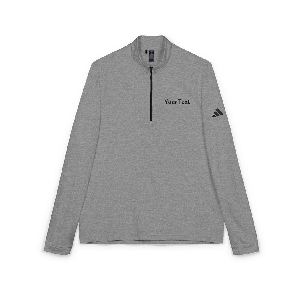 Embroidered Quarter-Zip Pullover — Custom Text Lightweight Adidas