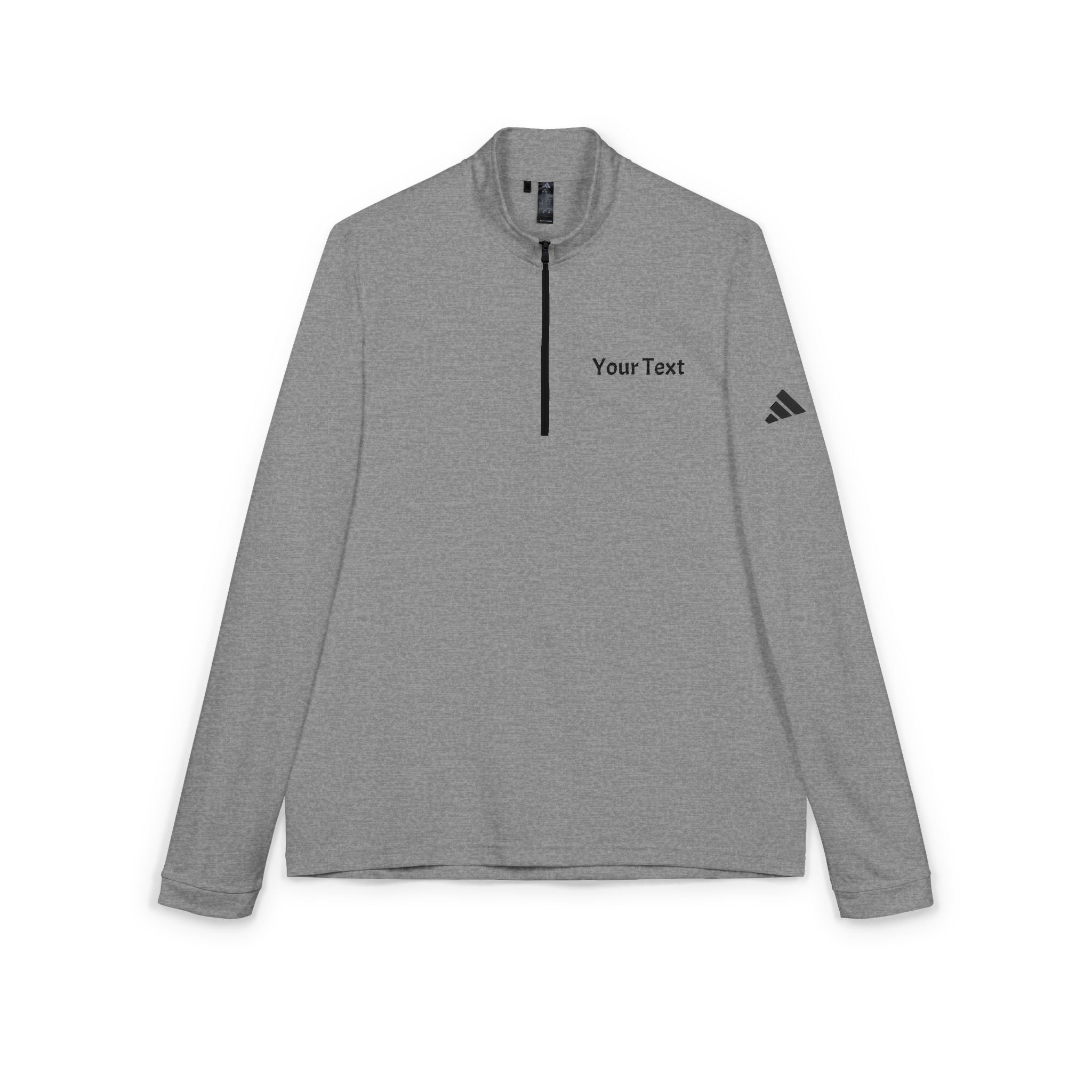 Embroidered Quarter-Zip Pullover — Custom Text Lightweight Adidas
