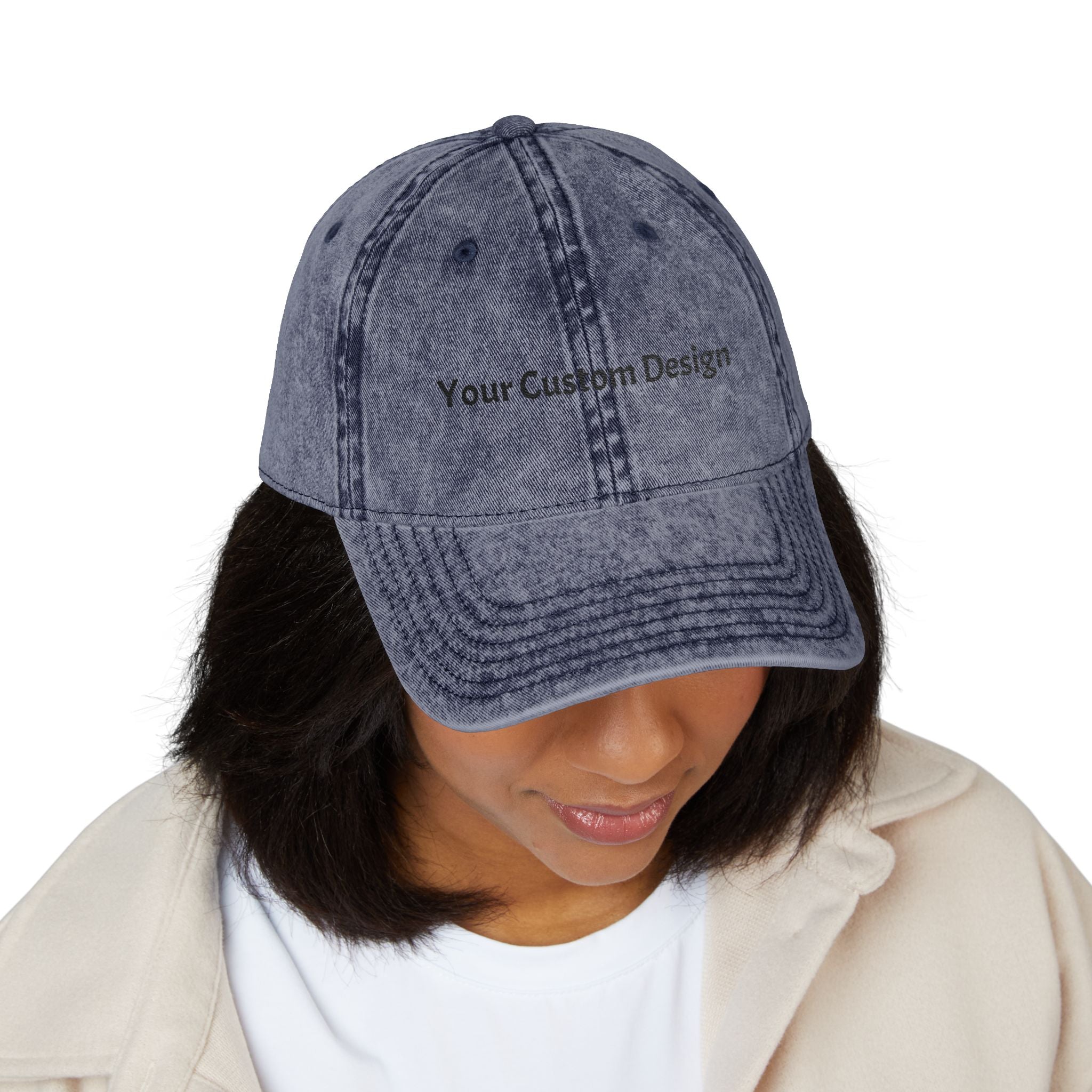 Vintage Embroidered Cap - Custom Text Baseball Hat