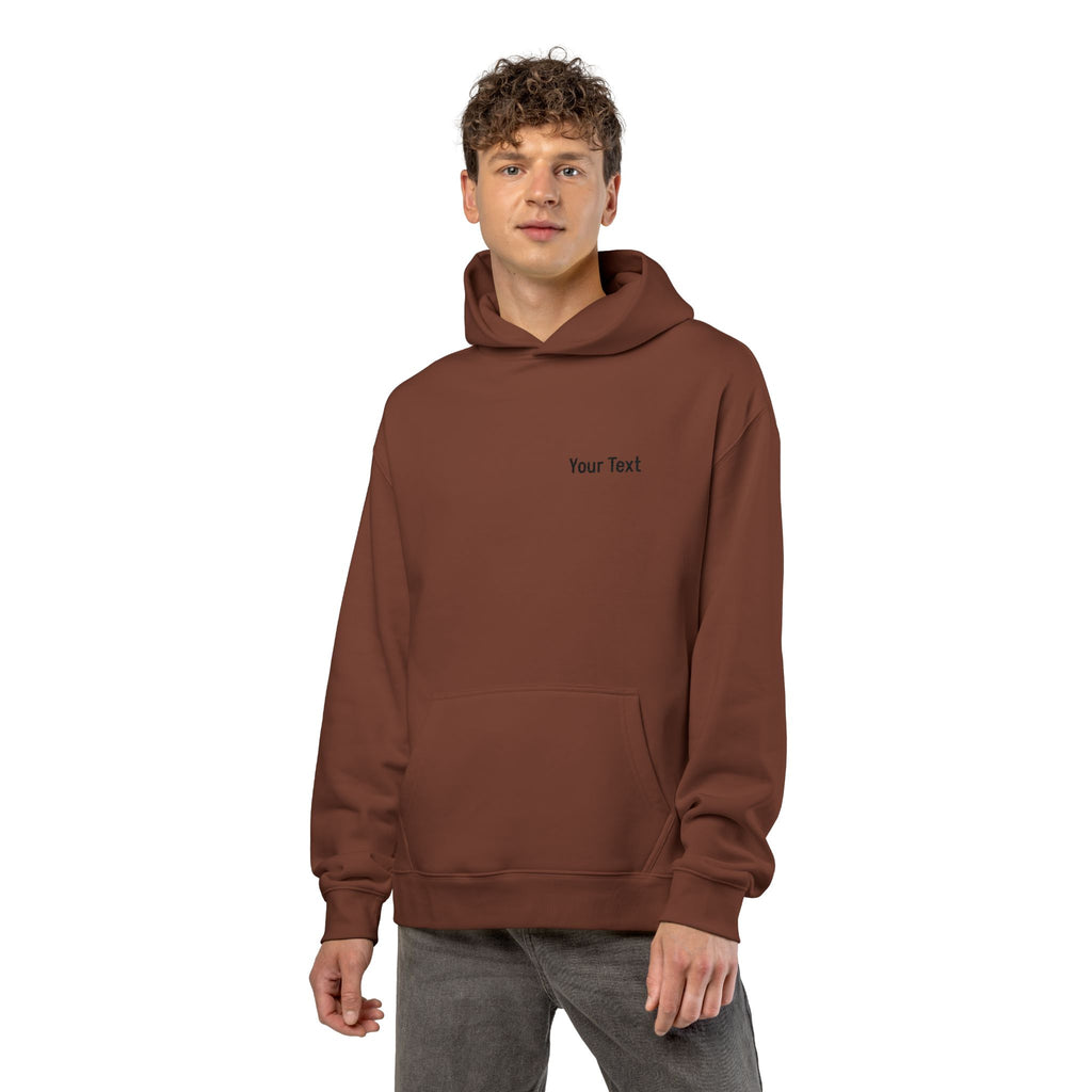 Relaxed Hoodie - Minimal Custom Text Chest Hoodie