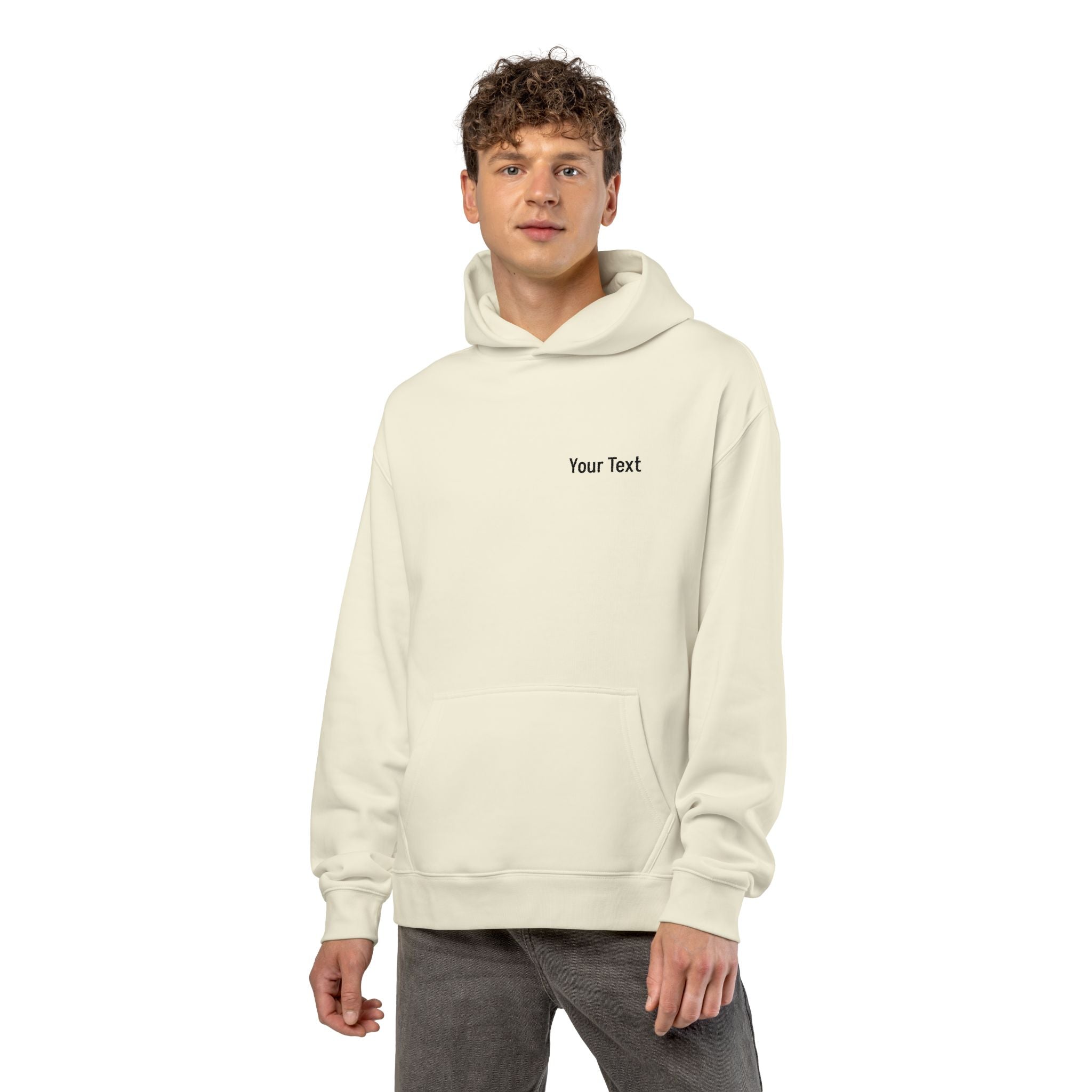 Relaxed Hoodie - Minimal Custom Text Chest Hoodie