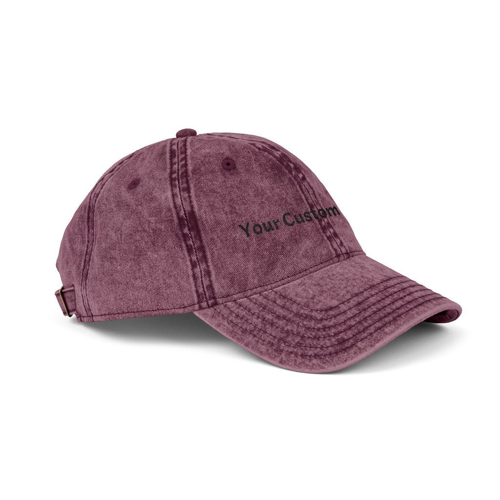 Vintage Embroidered Cap - Custom Text Baseball Hat