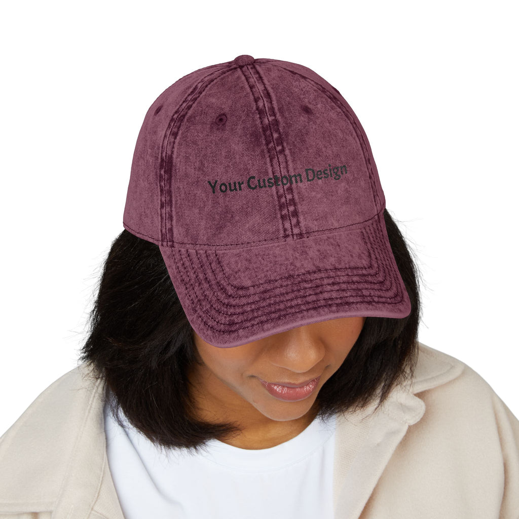 Vintage Embroidered Cap - Custom Text Baseball Hat