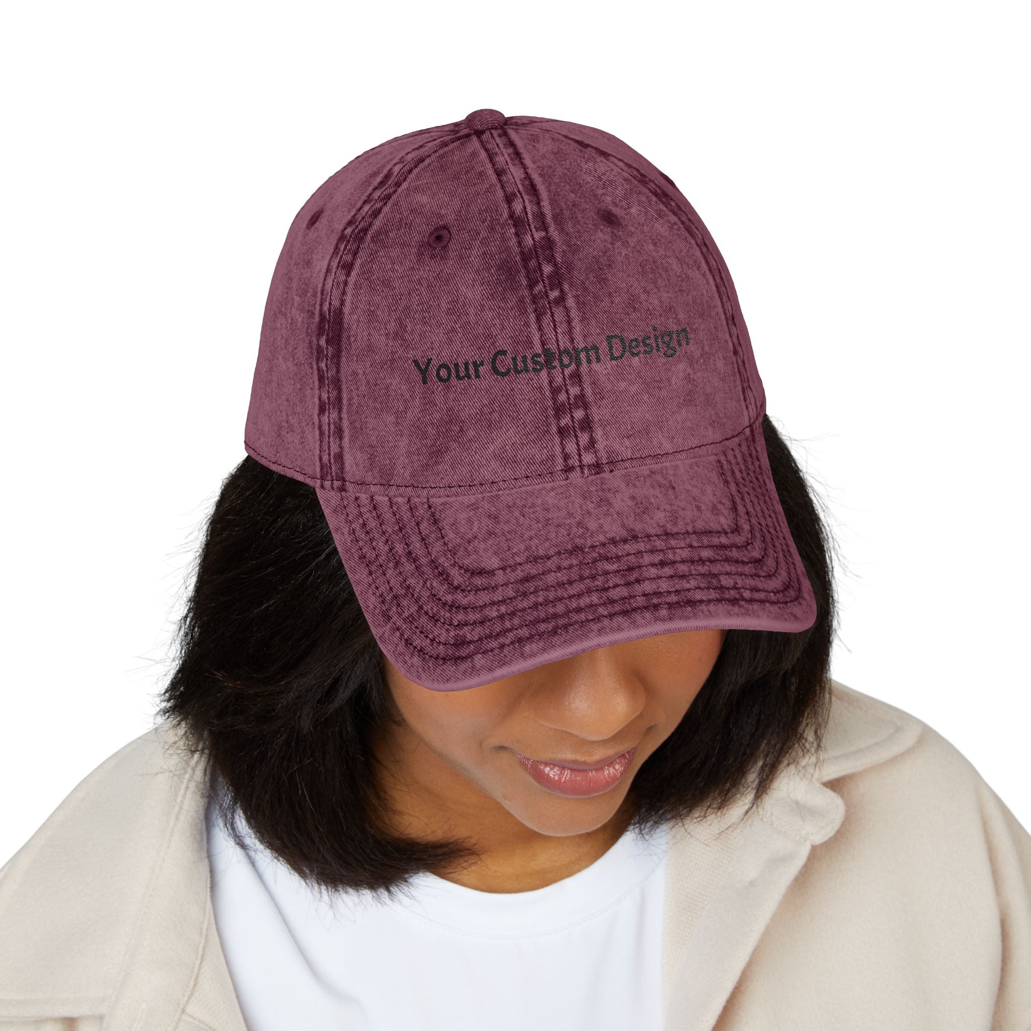Vintage Embroidered Cap - Custom Text Baseball Hat