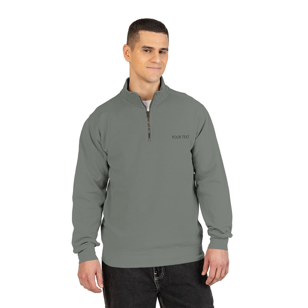 Quarter-Zip Sweatshirt – Minimalist Gray Casual Pullover