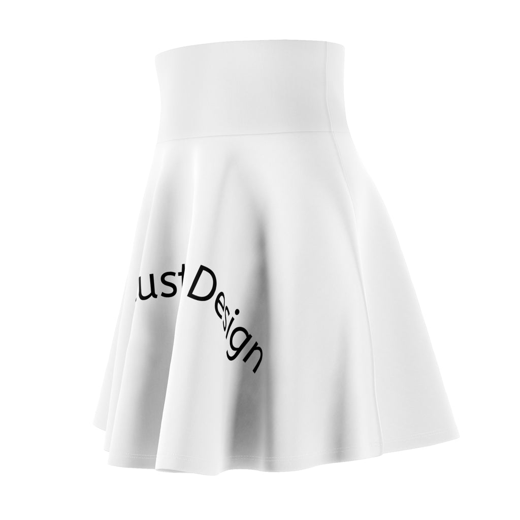 Custom Text Skater Skirt - Personalized White AOP Flared Skirt