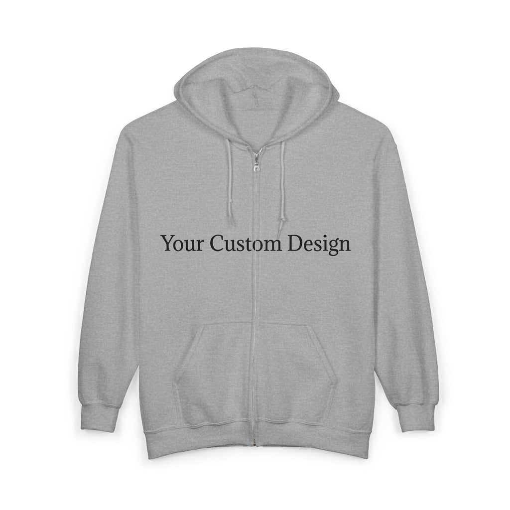 Black Full-Zip Hoodie — Classic Unisex Zip-Up Sweatshirt