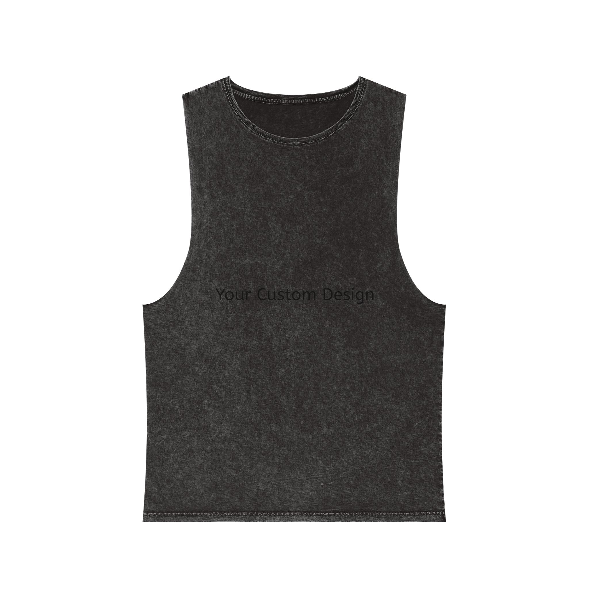 Stonewash Muscle Tank Top — Vintage Black Sleeveless Tee