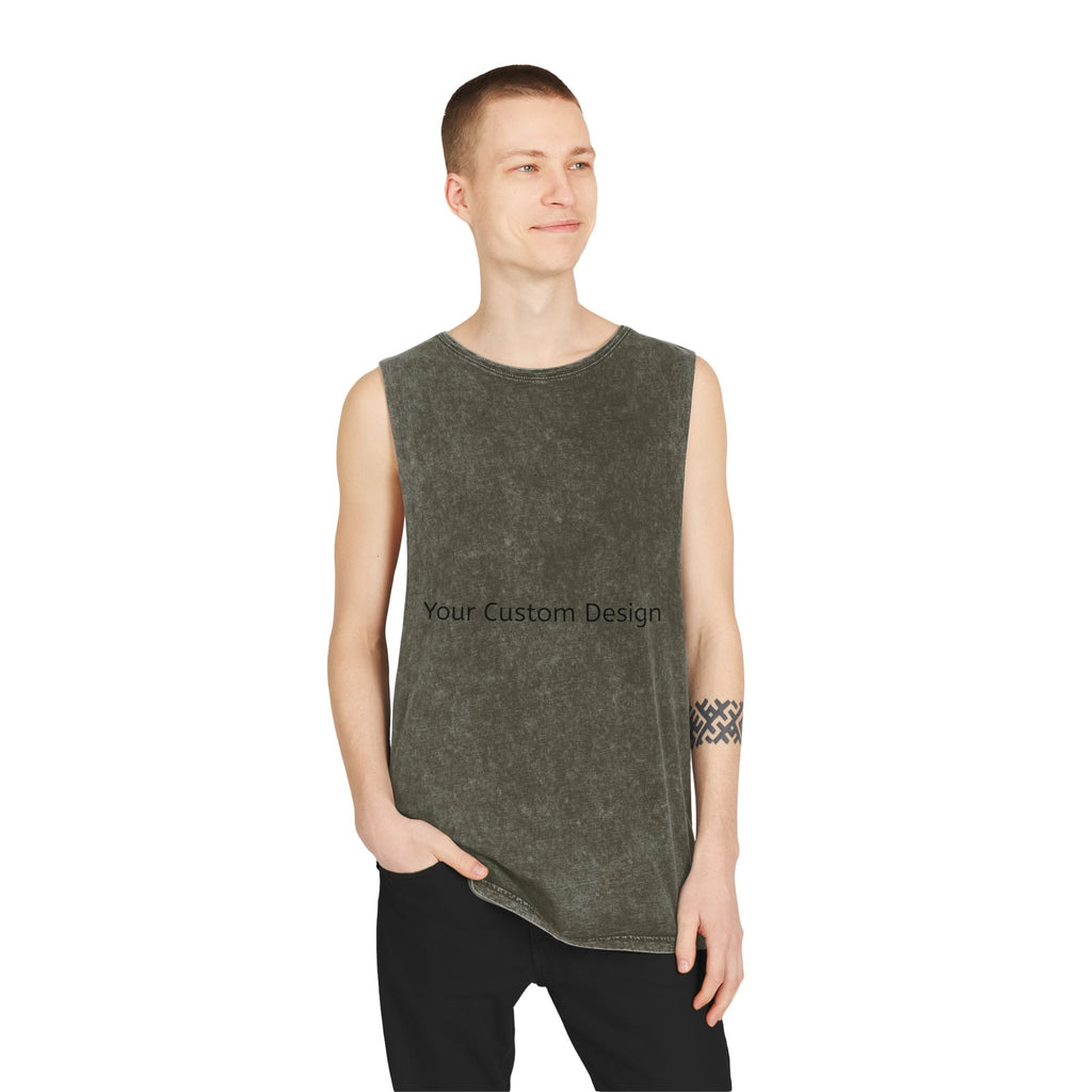 Stonewash Muscle Tank Top — Vintage Black Sleeveless Tee