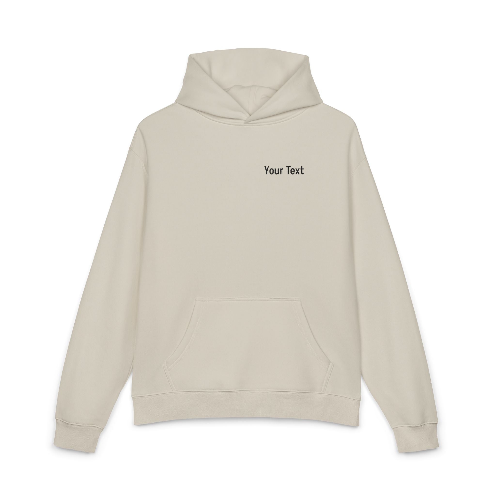 Relaxed Hoodie - Minimal Custom Text Chest Hoodie