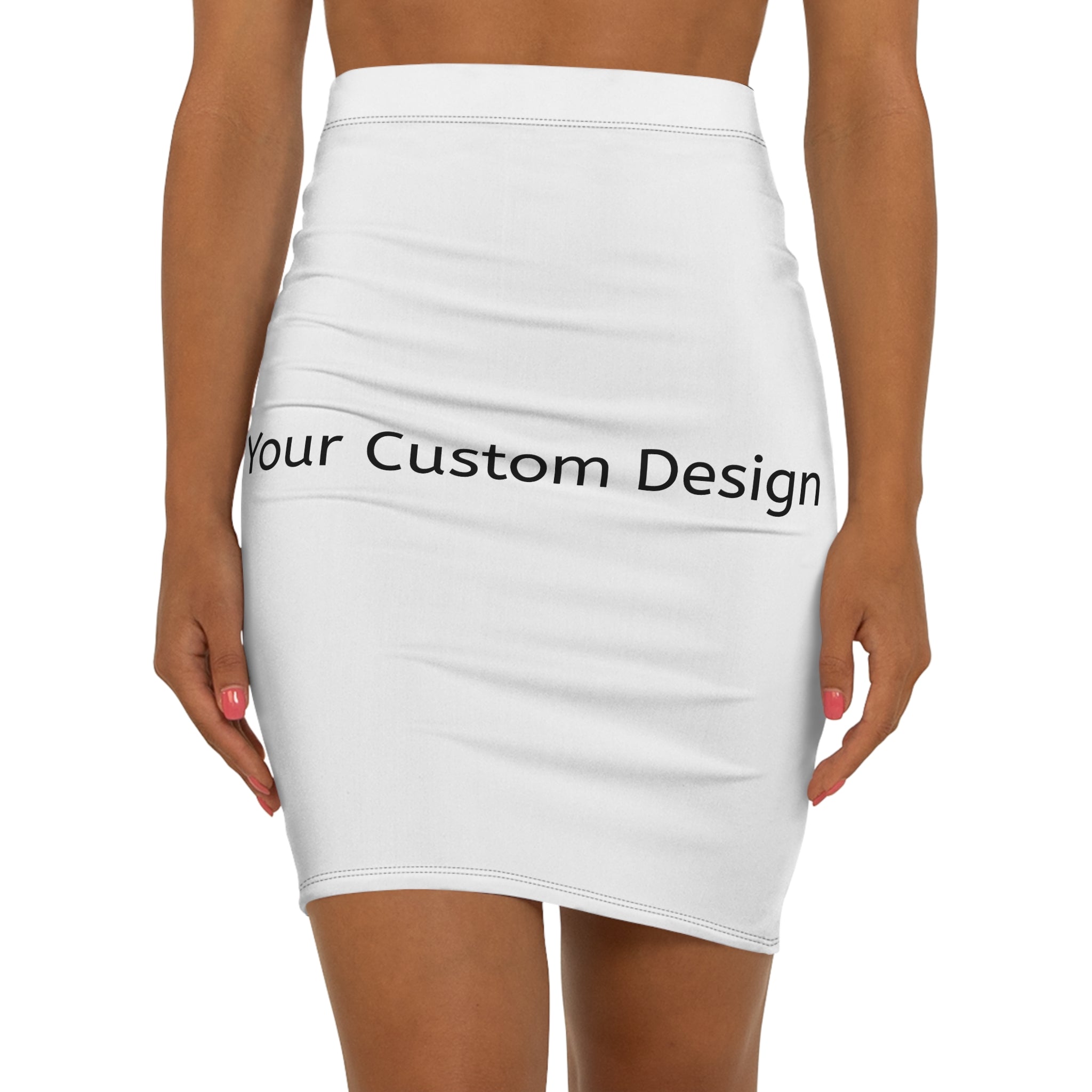 Custom Women's Mid-Waist Pencil Skirt — Personalized AOP Design
