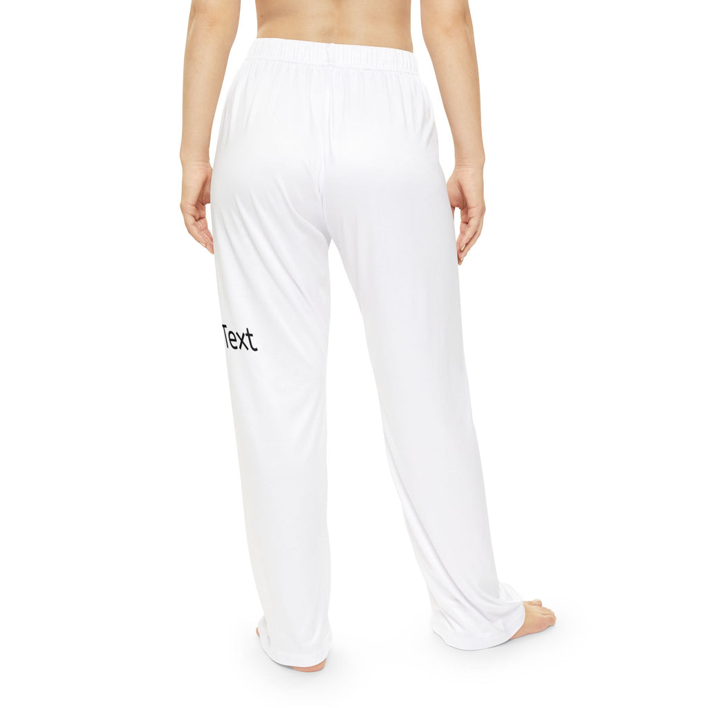 Women's White Personalized Pajama Pants — Custom Text Sleep Lounge Pants