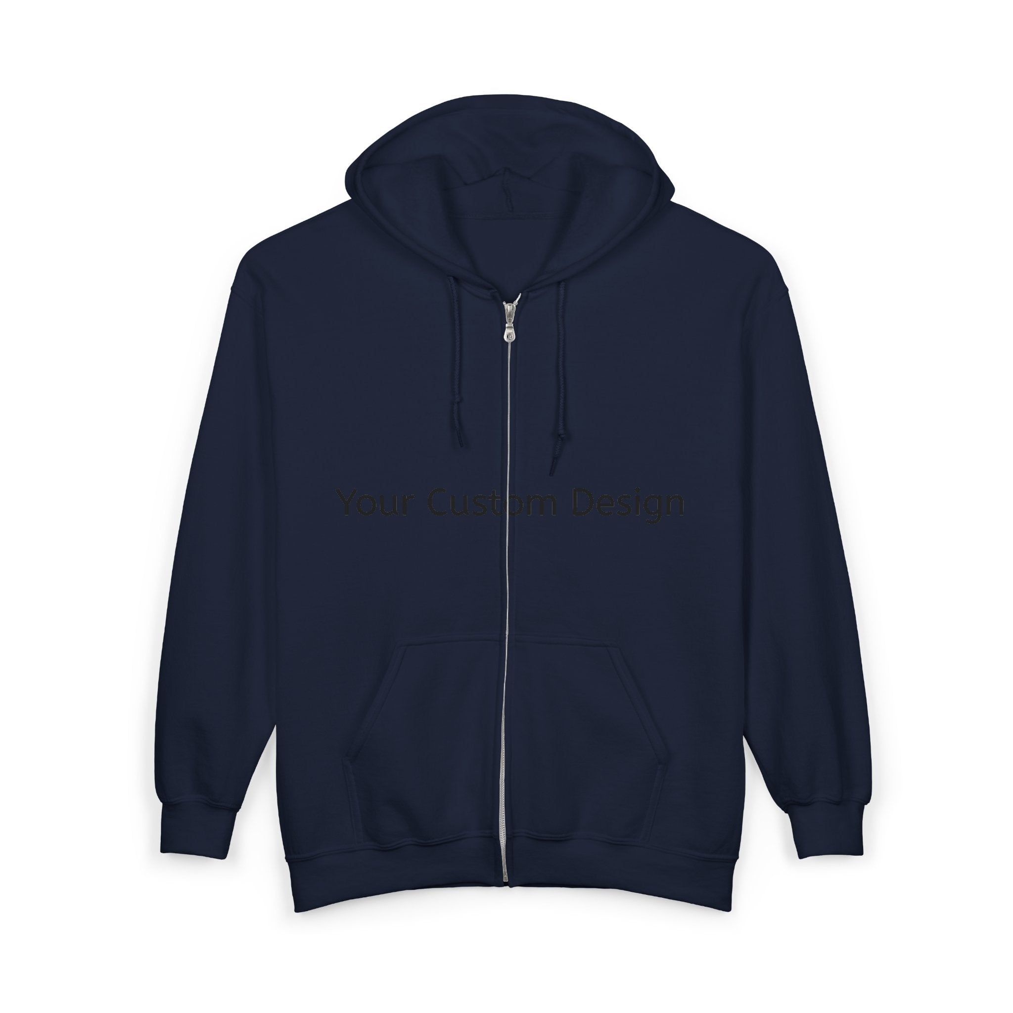 Black Full-Zip Hoodie — Classic Casual Zip-Up Sweatshirt