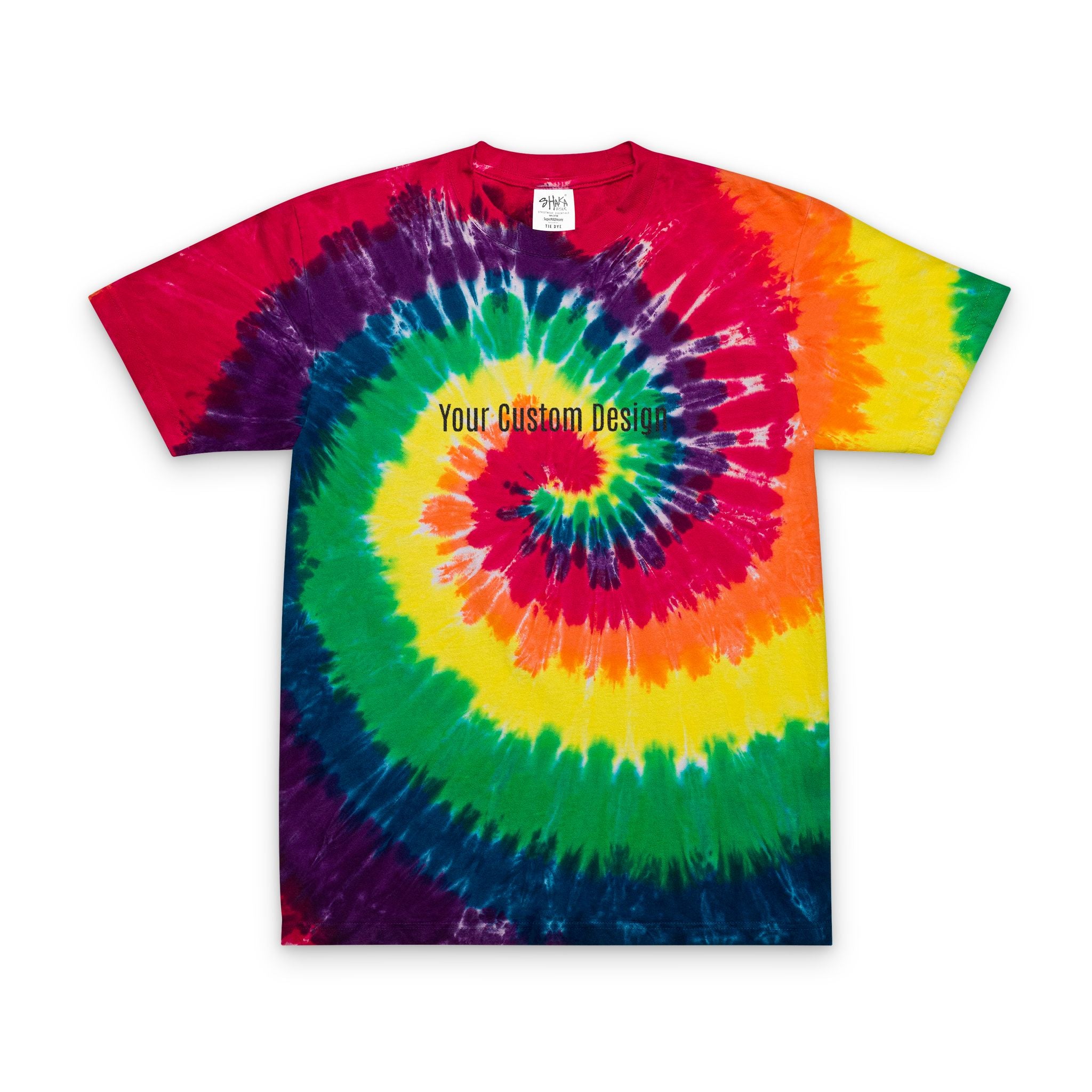 Tie-Dye Spiral Embroidered Oversized T-Shirt – Rainbow Retro Vibe