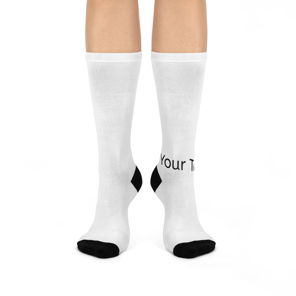 Custom Cushioned Crew Socks — Personalized Text Athletic Crew Socks