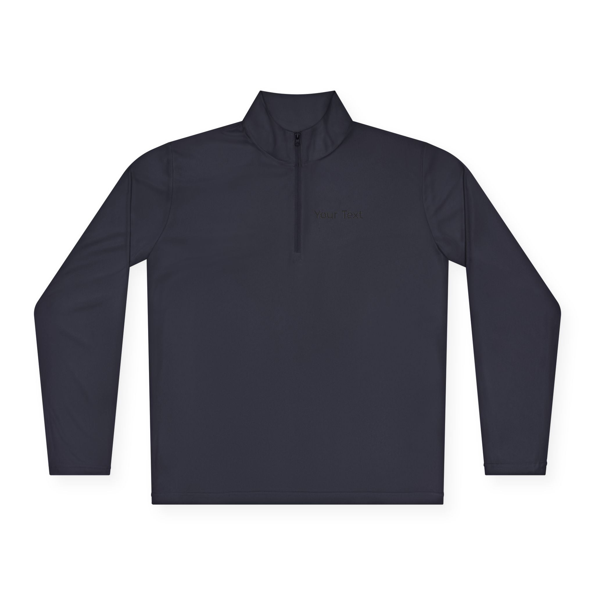 Customizable Quarter-Zip Pullover — Minimal 'Your Text' Chest Logo