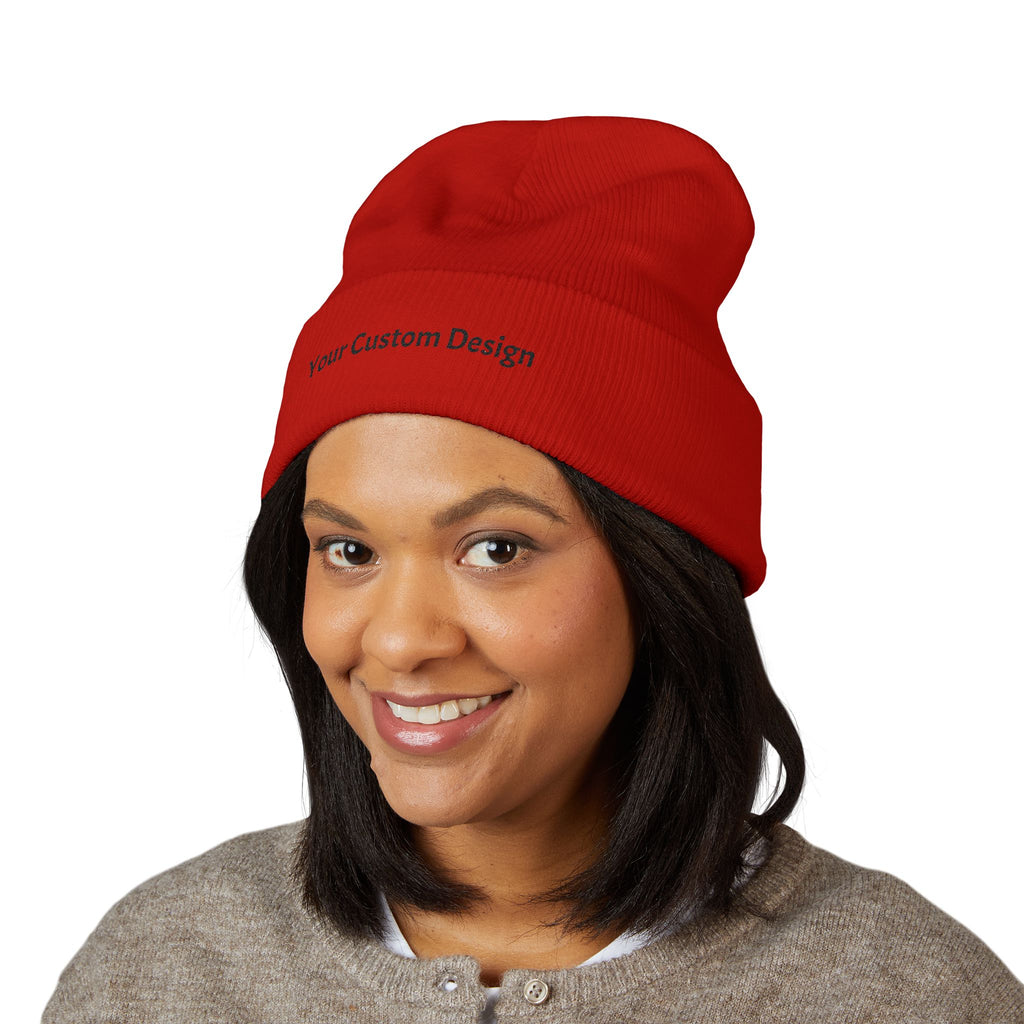 Embroidered Classic Cuffed Beanie — Custom Text Knit Hat