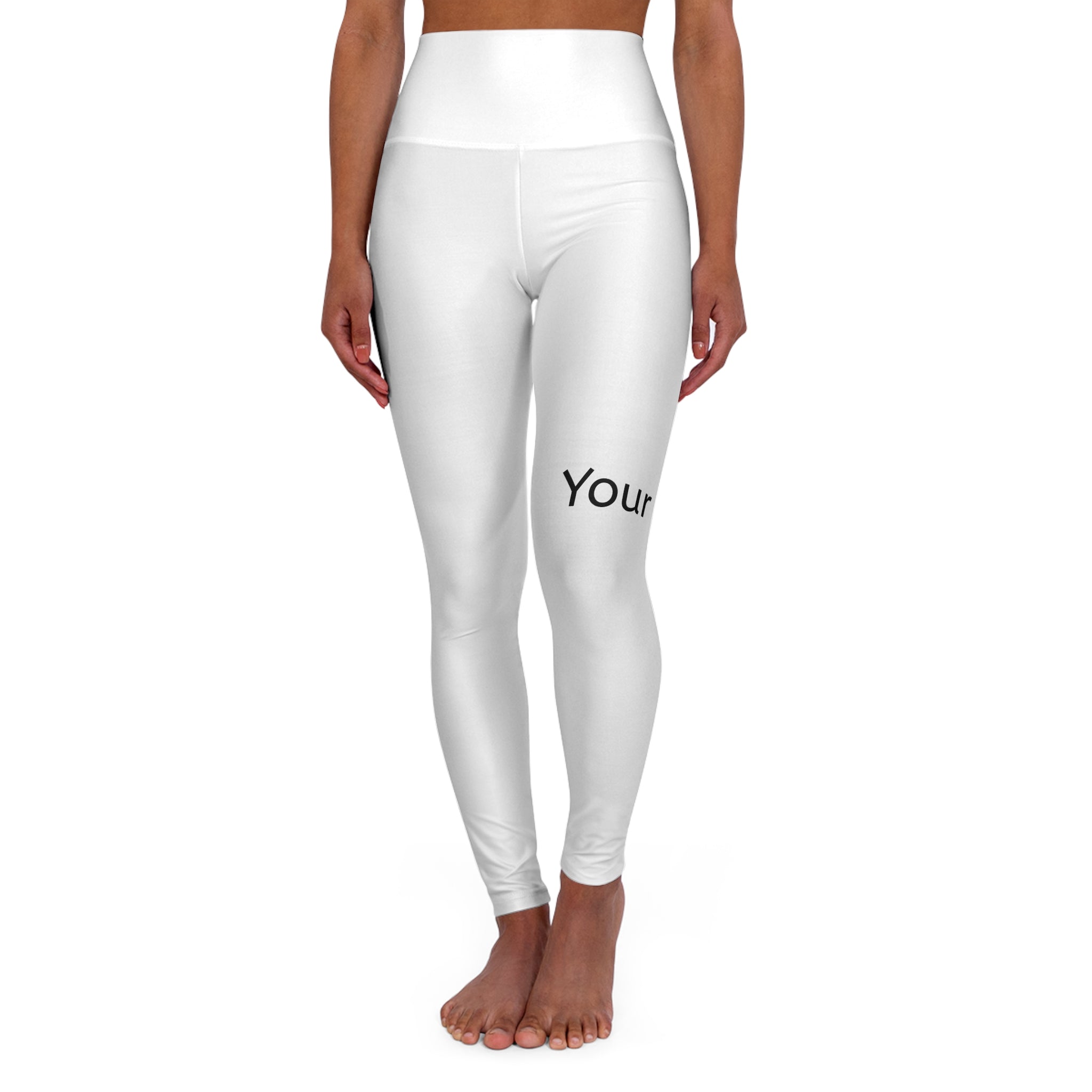 High-Waist Yoga Leggings — Custom Side Text Activewear