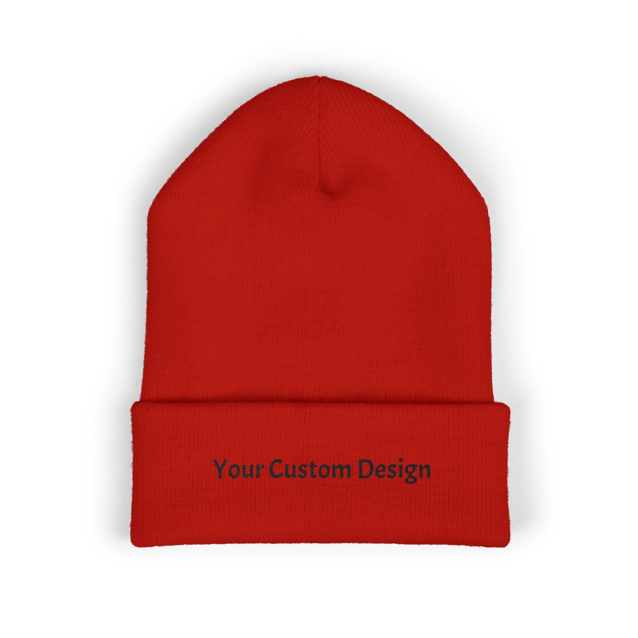 Embroidered Classic Cuffed Beanie — Custom Text Knit Hat