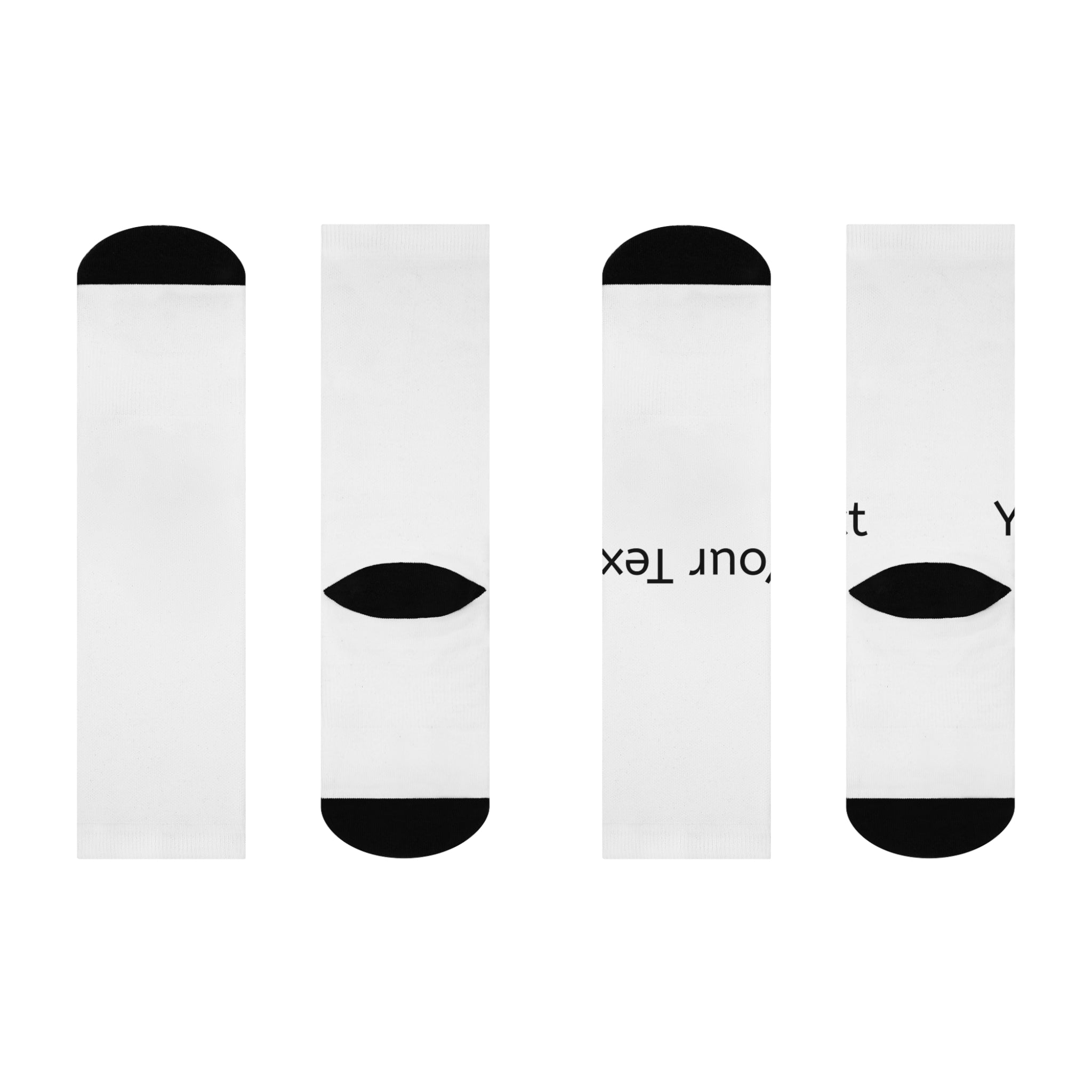 Custom Cushioned Crew Socks — Personalized Text Athletic Crew Socks