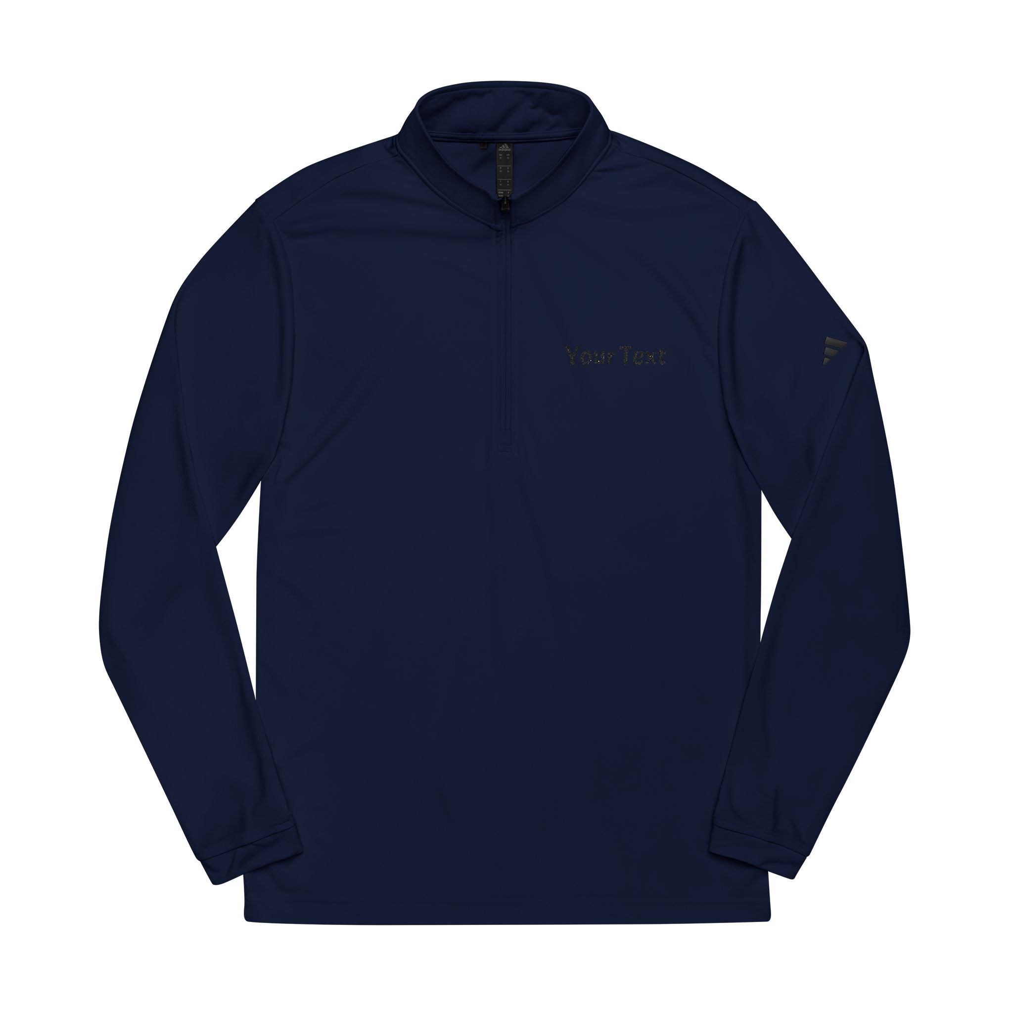 Embroidered Quarter-Zip Pullover — Custom Text Lightweight Adidas