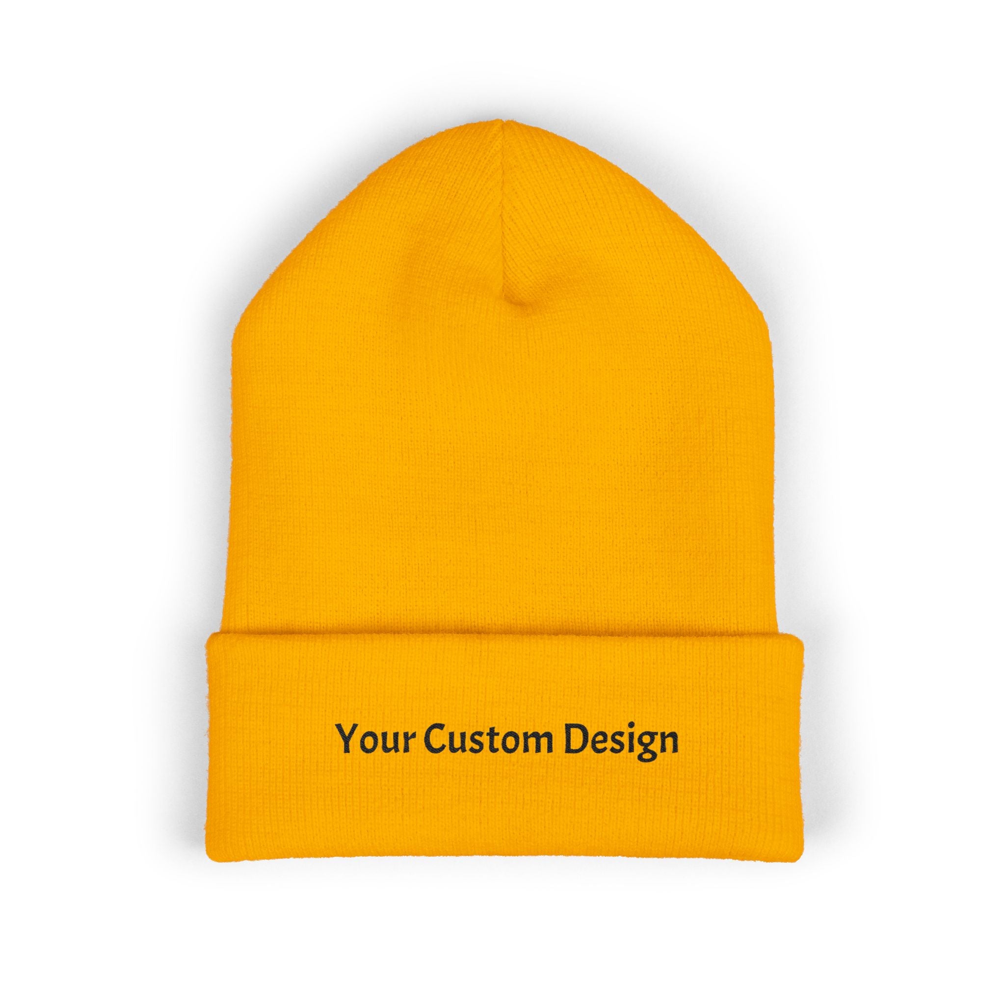 Embroidered Classic Cuffed Beanie — Custom Text Knit Hat