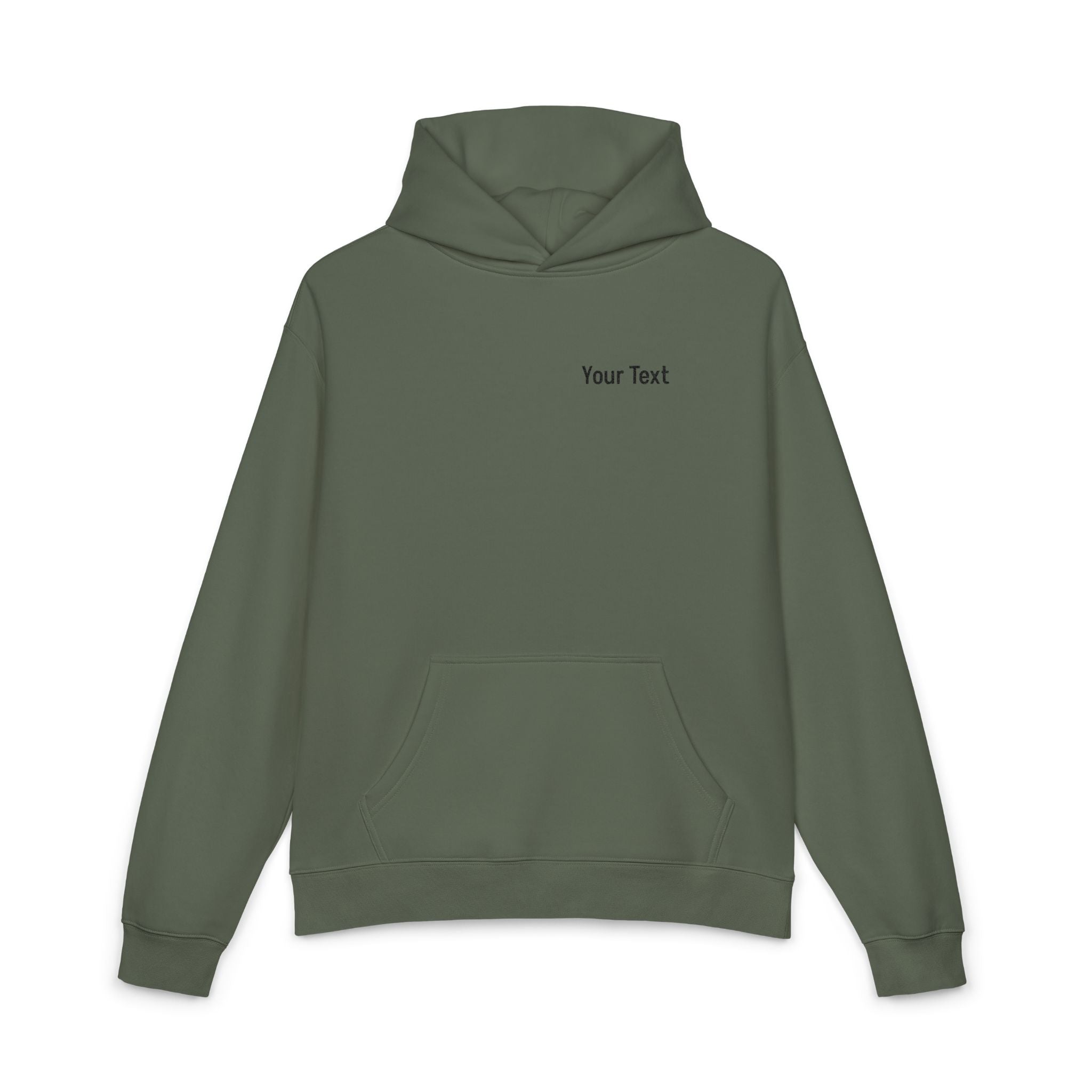 Relaxed Hoodie - Minimal Custom Text Chest Hoodie